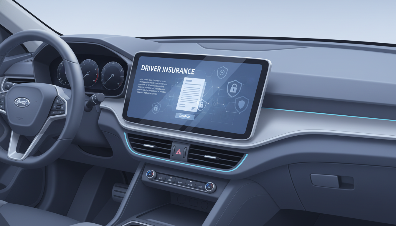 운전자 보험 비교 견적 사이트를 통해 교통사고 벌점과 범칙금에 대비하며 안심하는 모습의 일러스트