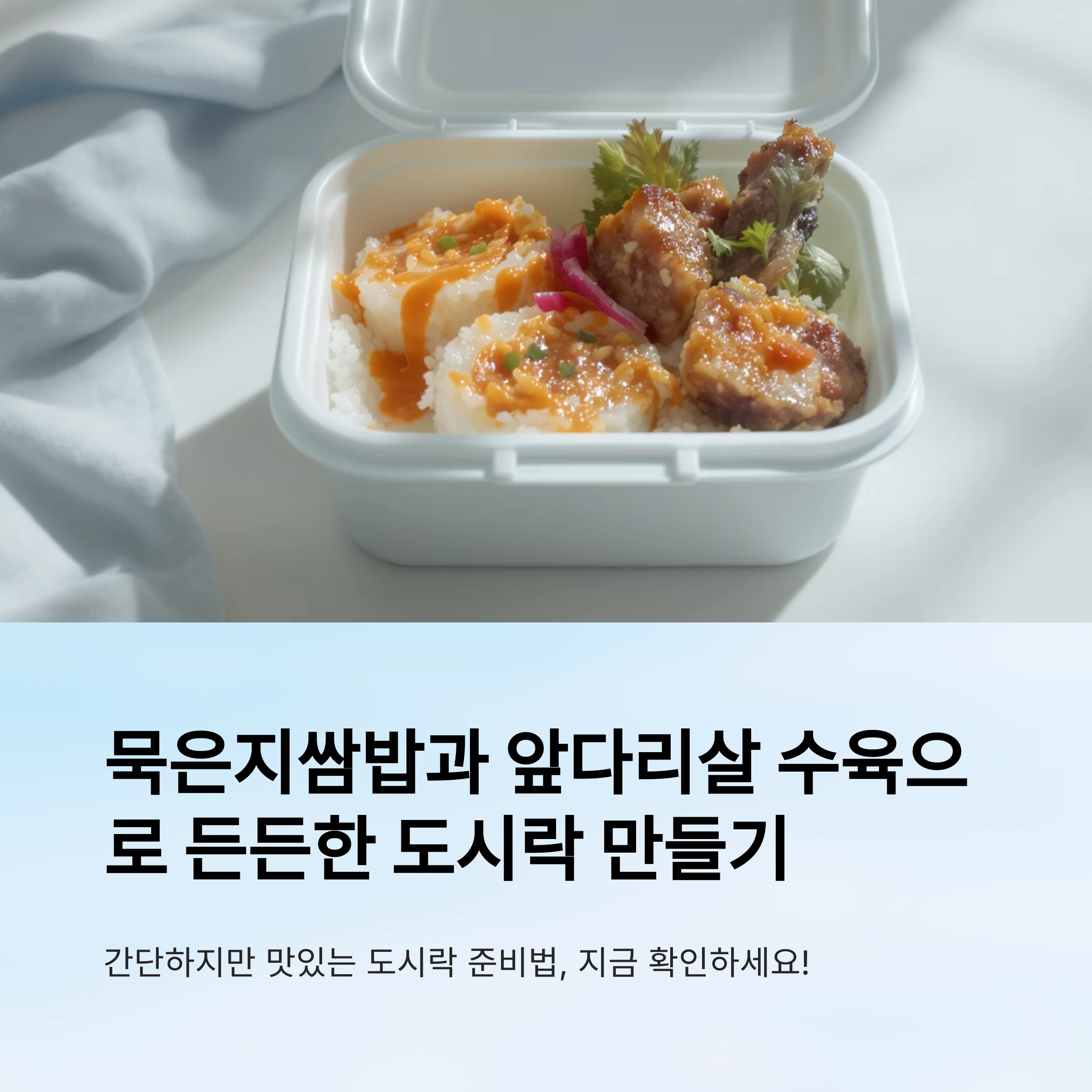 묵은지쌈밥과 앞다리살 수육으로 완성하는 든든한 도시락 한 끼