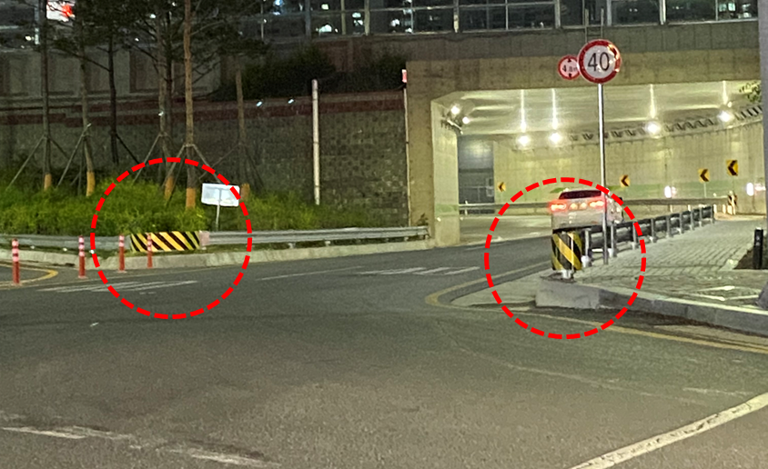 구조물 도색 및 빗금 표지