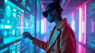 메타버스 내에서 아바타로 패션 아이템을 착용하는 모습