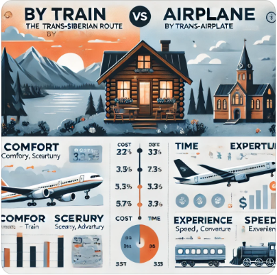 시베리아 횡단열차 기차vs비행기 사진