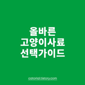 고양이 사료 추천