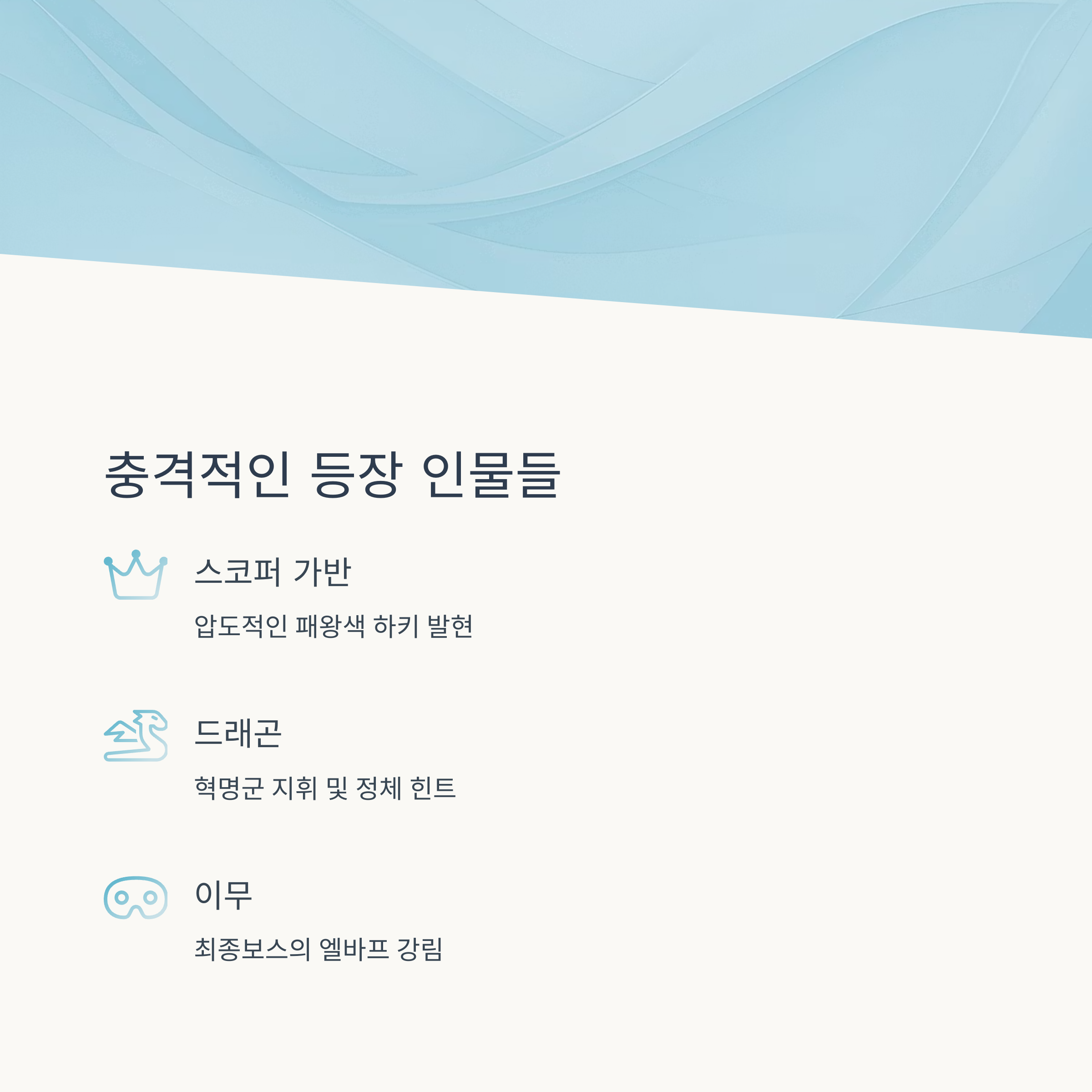 주요 전개와 인물 등장