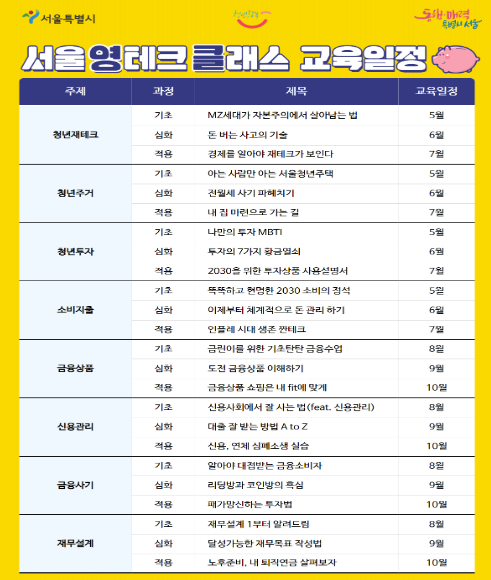 서울 영테크 클래스 교육일정