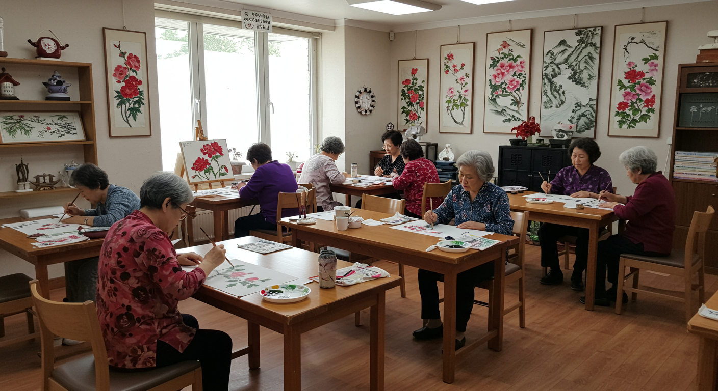 노인 미술교실 사진