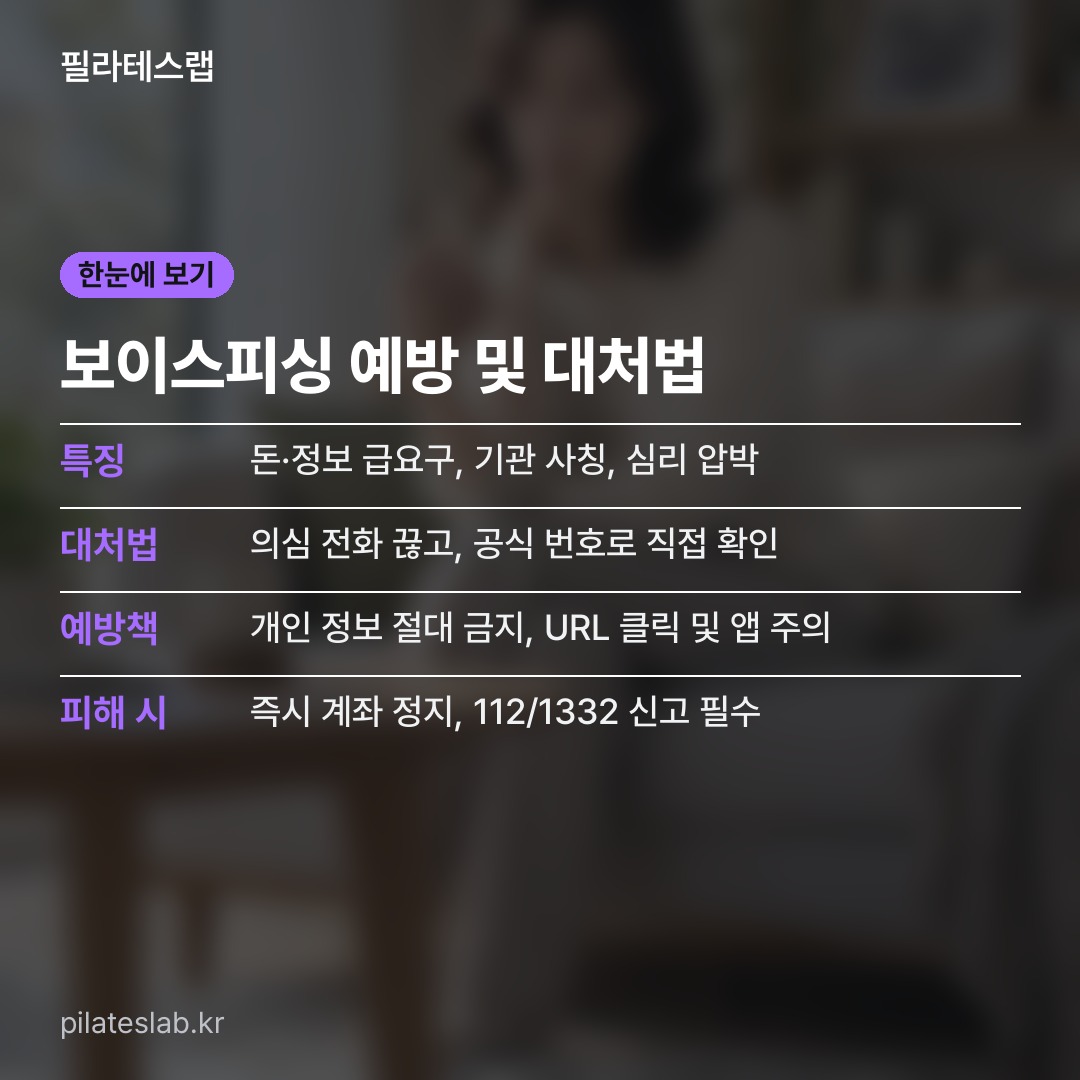 보이스피싱 예방 및 대처법 한눈에 보기
