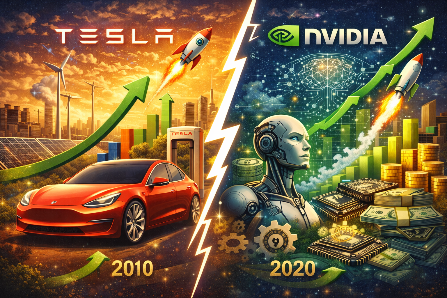 테슬라 vs 엔비디아 급등 원인 비교 분석 관련 사진