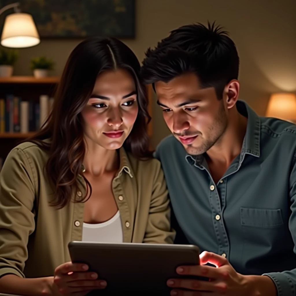 고민하는 신혼 부부 이미지