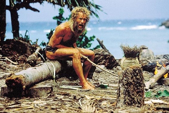 영화 캐스트어웨이 사진, 윌슨과함께