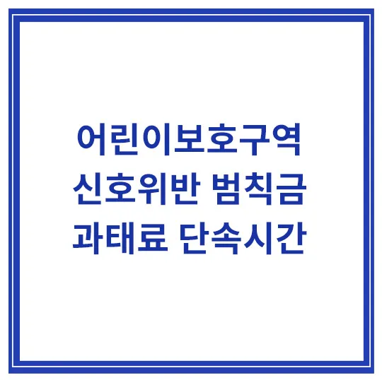어린이보호구역-신호위반-범칙금-과태료