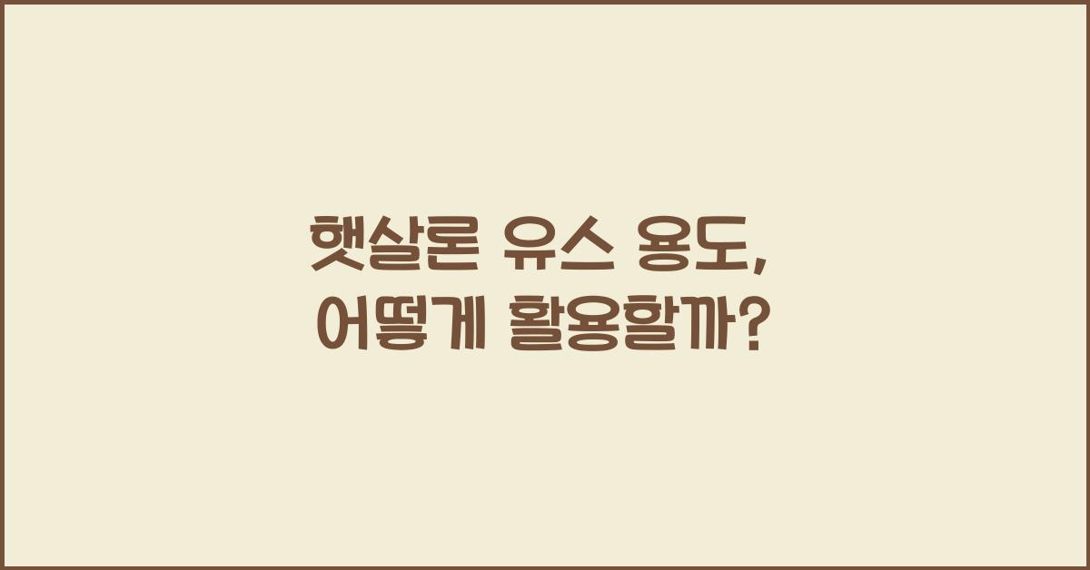 햇살론 유스 용도