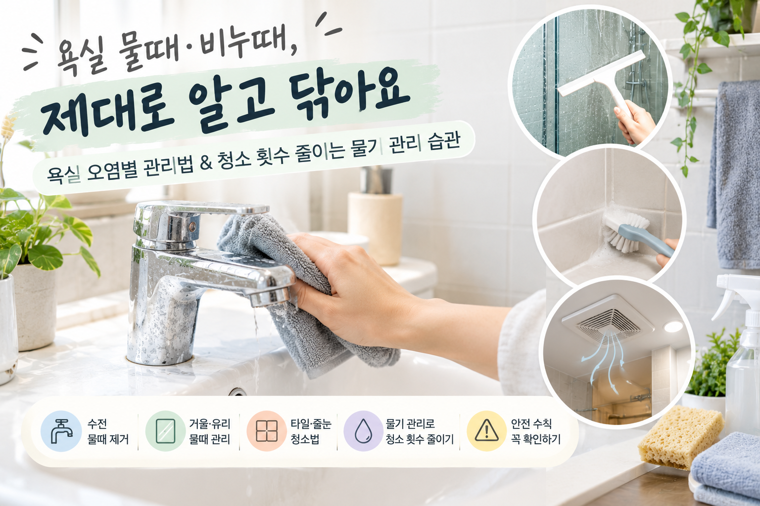 욕실물때 비누때 제대로 알고닦기