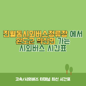 진월동시외버스정류장에서 완도군 약산면 가는 시외버스 시간표 최신정보