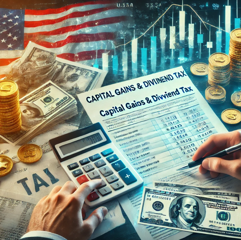 미국 주식 세금 개념도 – 양도소득세, 배당소득세, 매매차익 세금 계산 및 절세 전략 안내