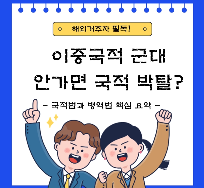 이중국적 군대 안 가면 국적 박탈? 2026년 최신 국적법&middot;병역법 핵심 요약 (해외 거주자 필독)
