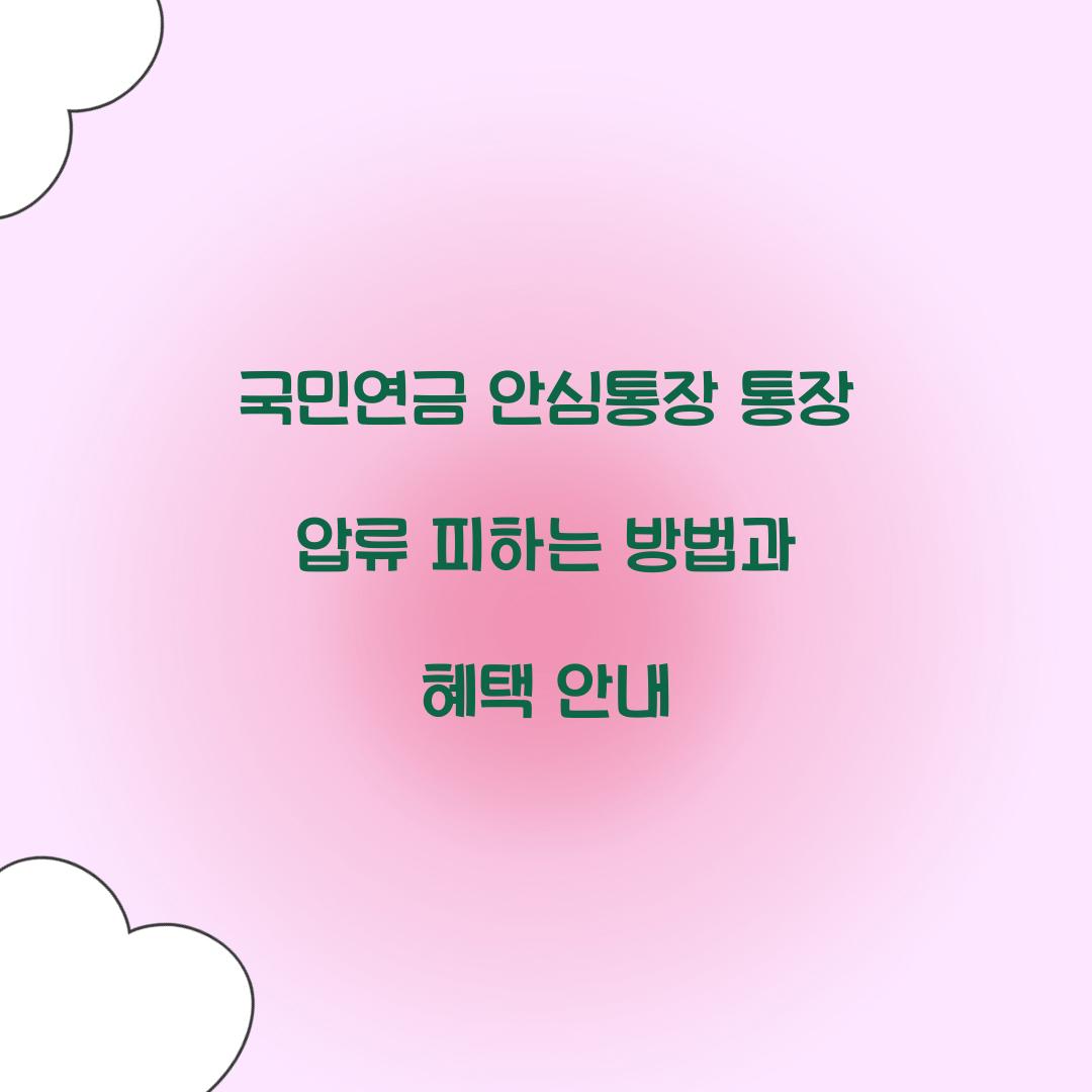 국민연금 안심통장 통장 압류