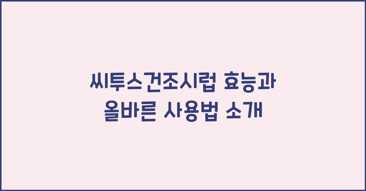 씨투스건조시럽