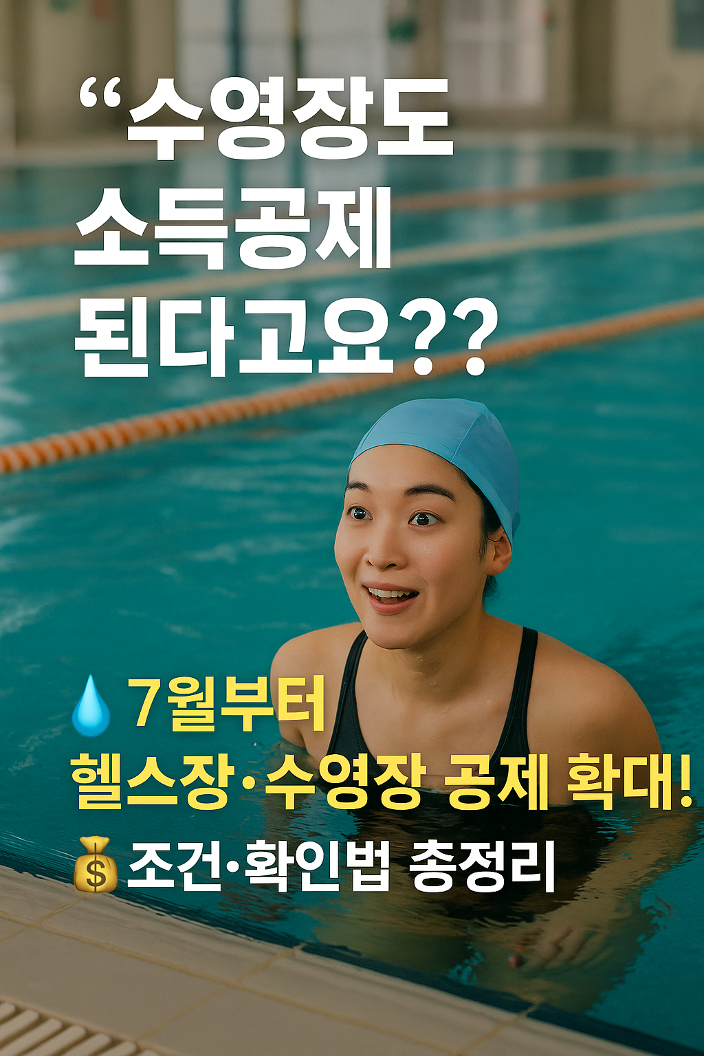 수영장에 있는 여성