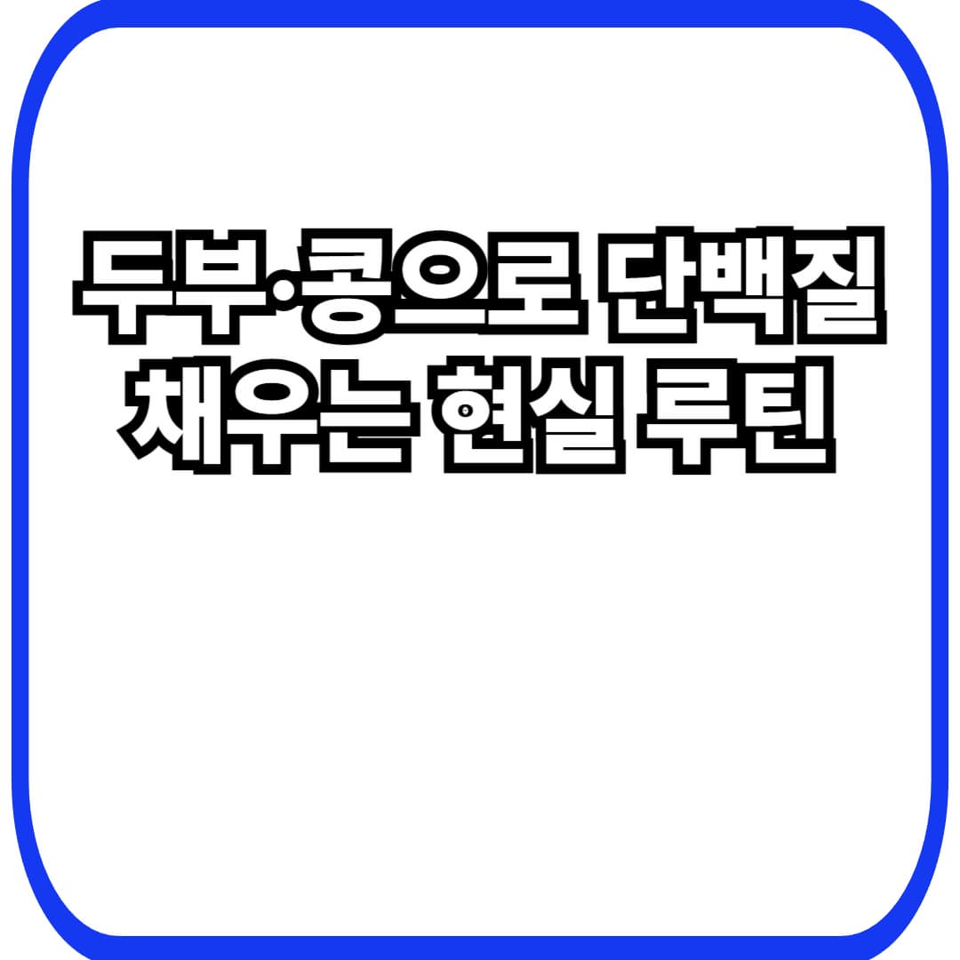 콩&middot;두부&middot;렌틸콩 단백질 활용법(40대 여성용): 속 편하게 &lsquo;단백질 채우는&rsquo; 현실 식단 가이드