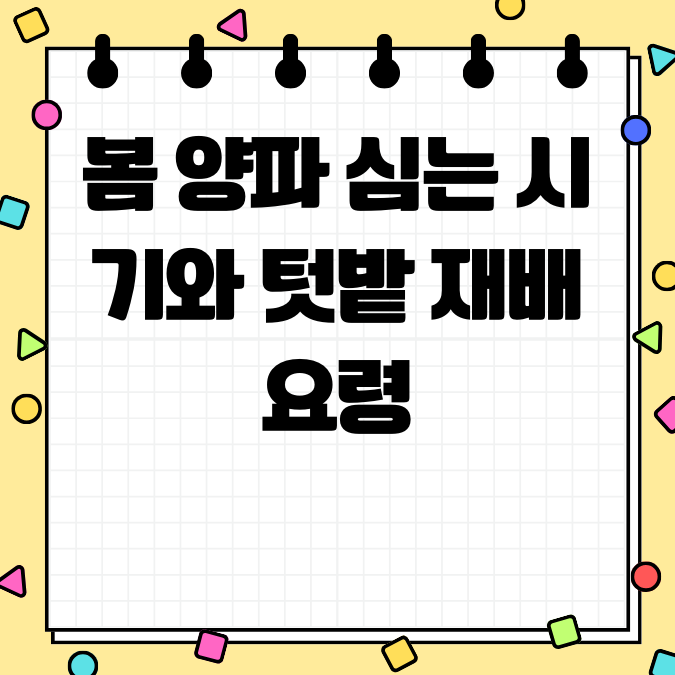 봄 양파 심는 시기와 텃밭 재배 요령