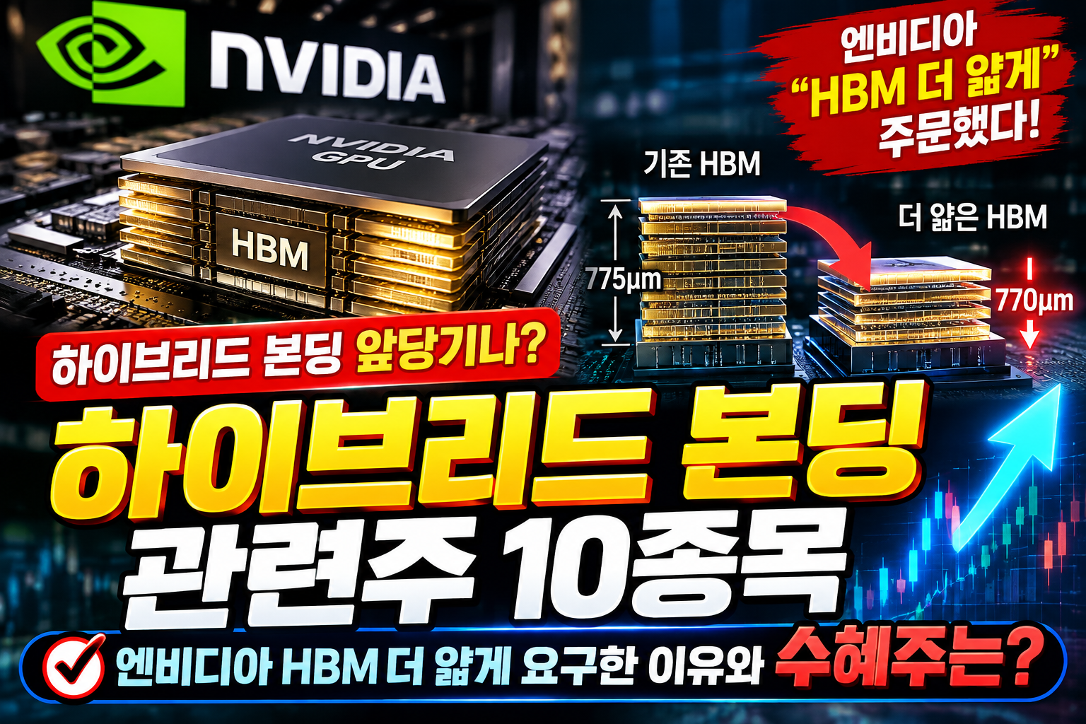 엔비디아 HBM 박형화 요구 하이브리드 본딩 관련주 10종목
