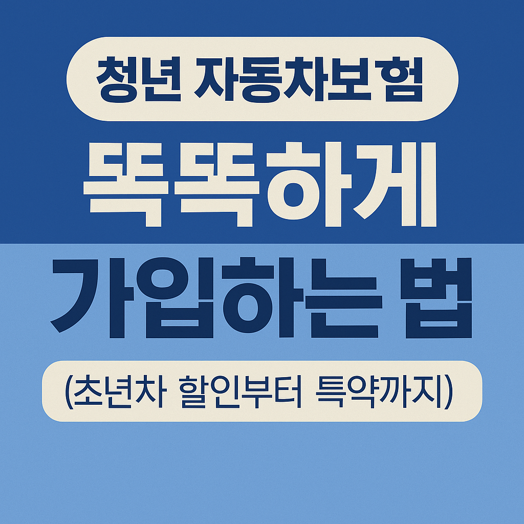 청년 자동차보험 똑똑하게 가입하는 법 (초년차 할인부터 특약까지!)