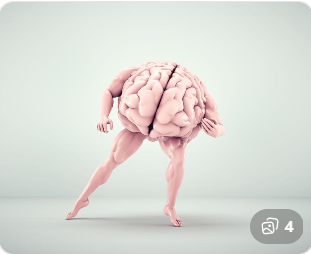 운동이 지속될 때 나타나는 뇌의 변화를 상징하는 이미지