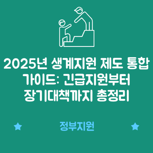 2025년 생계지원 제도 통합 가이드: 긴급지원부터 장기대책까지 총정리
