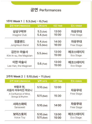 남이섬 세계책나라축제 (공연정보)