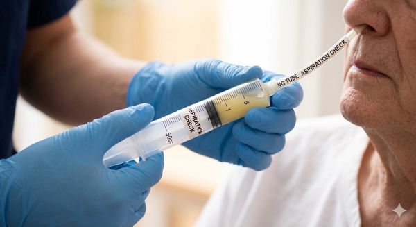 식사 전 튜브 위치와 내용물 확인