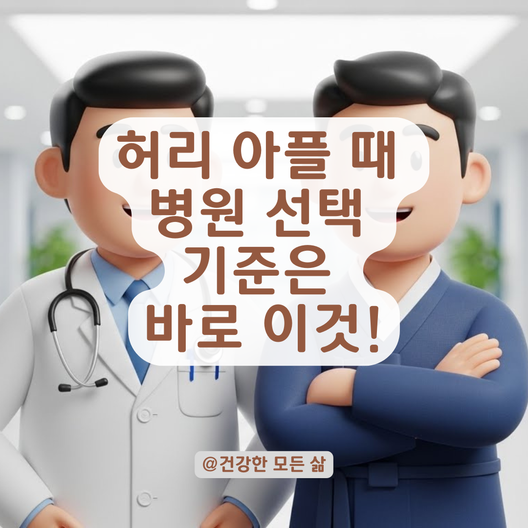 허리 통증, 정형외과 vs 한의원 어디로 가야 할까? 증상별 선택 가이드