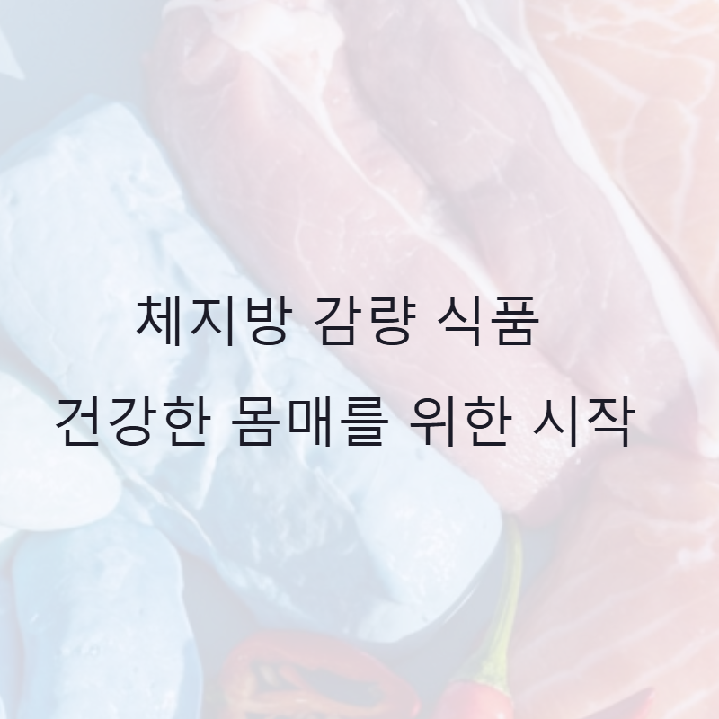 체지방 감량 식품: 건강한 몸매를 위한 시작