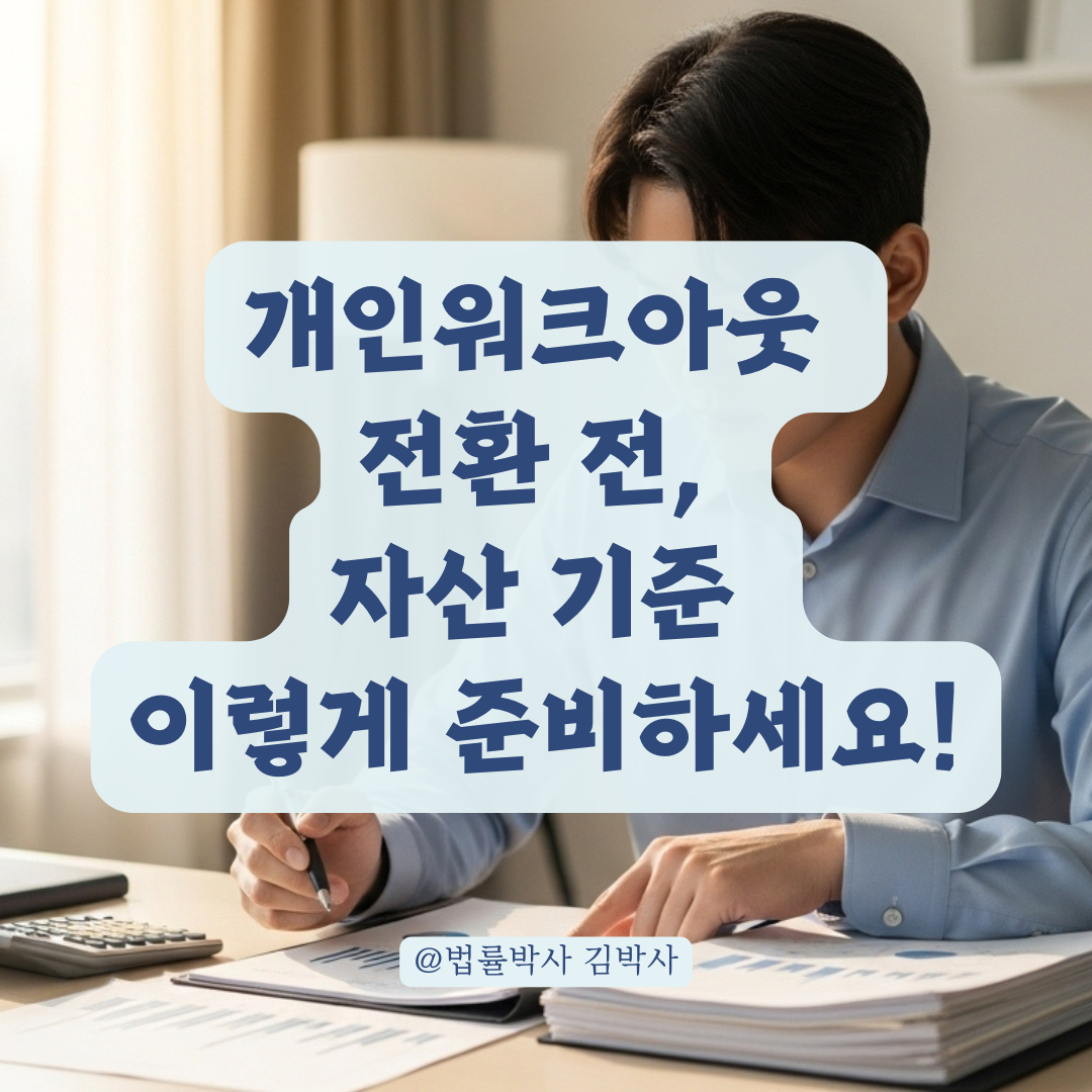 신속채무조정 중 개인워크아웃 전환할 때 반드시 확인해야 할 자산 기준.