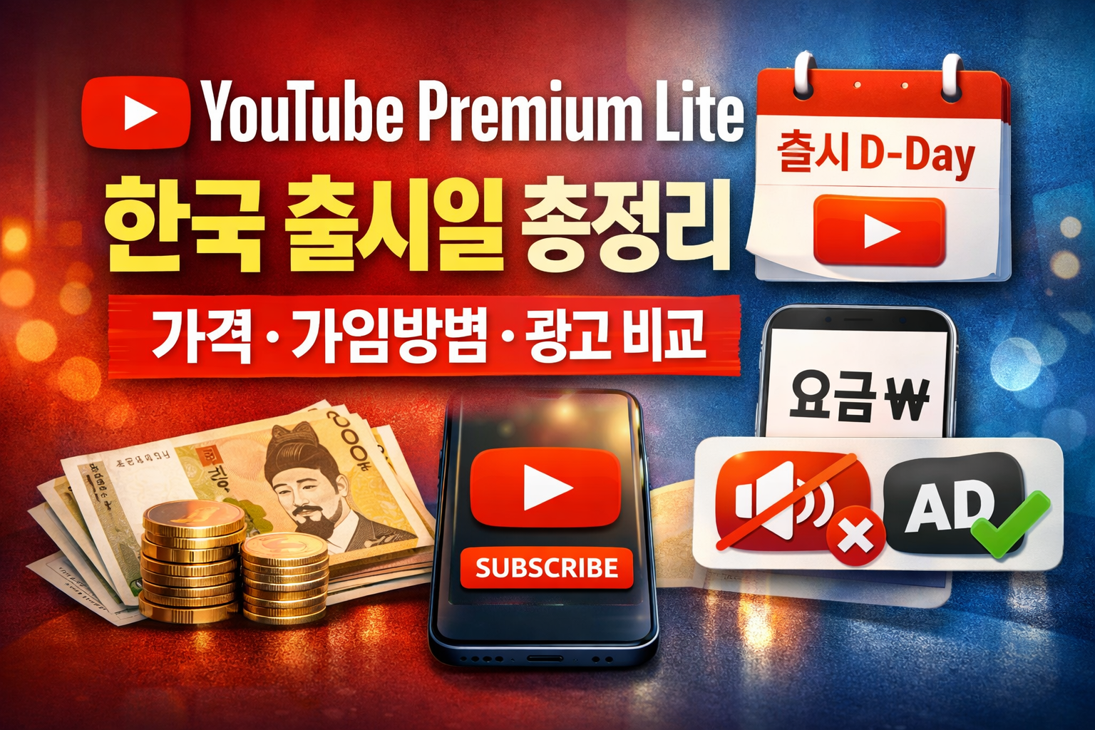 유튜브 프리미엄 라이트 한국 출시일 총정리 ❘ 가격·가입방법·광고 차이까지 한 번에 보기