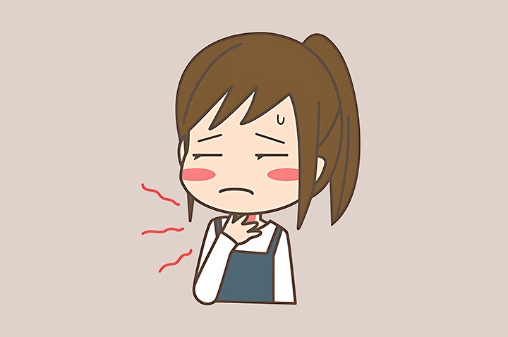 목의-염증이-생긴-여성