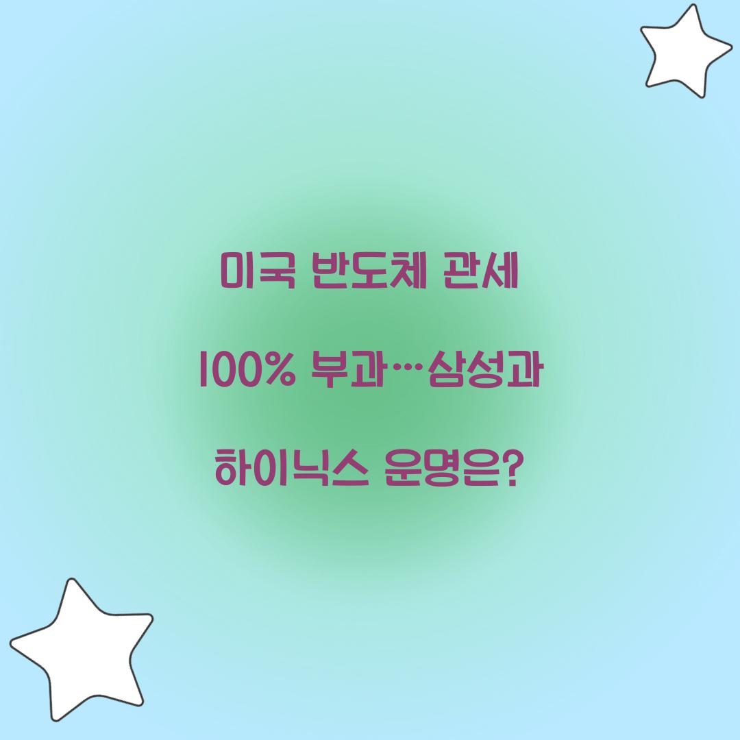 미국 반도체 관세 100%