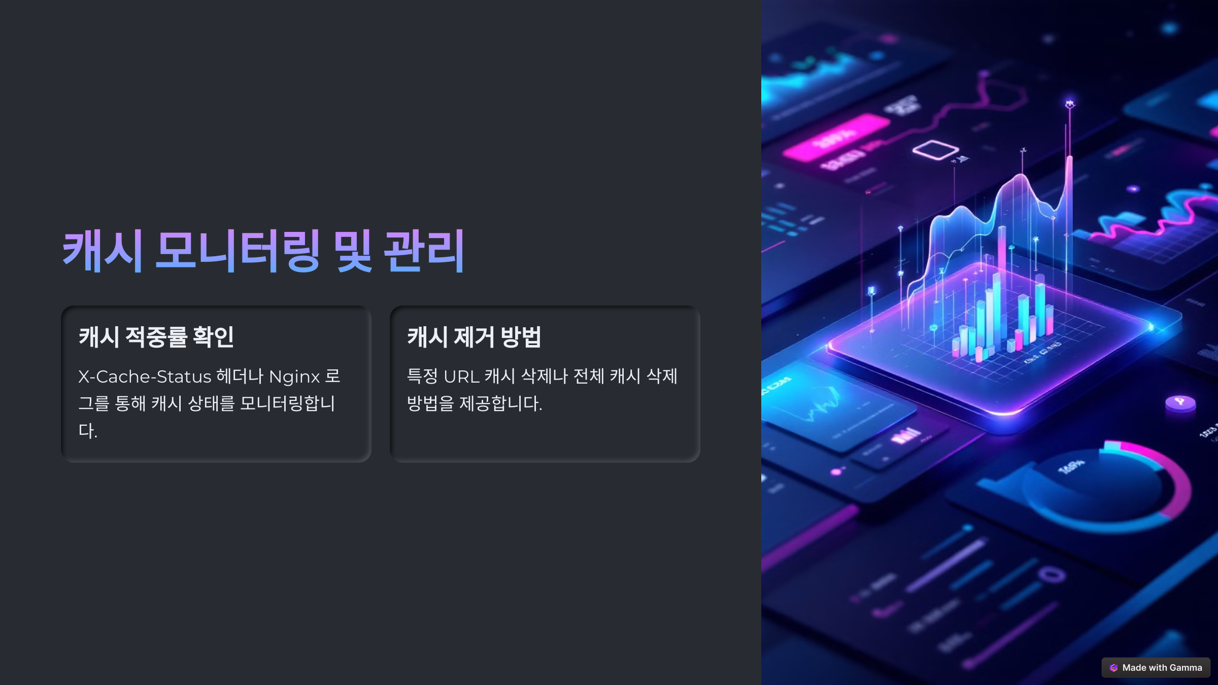 캐시 모니터링 및 관리