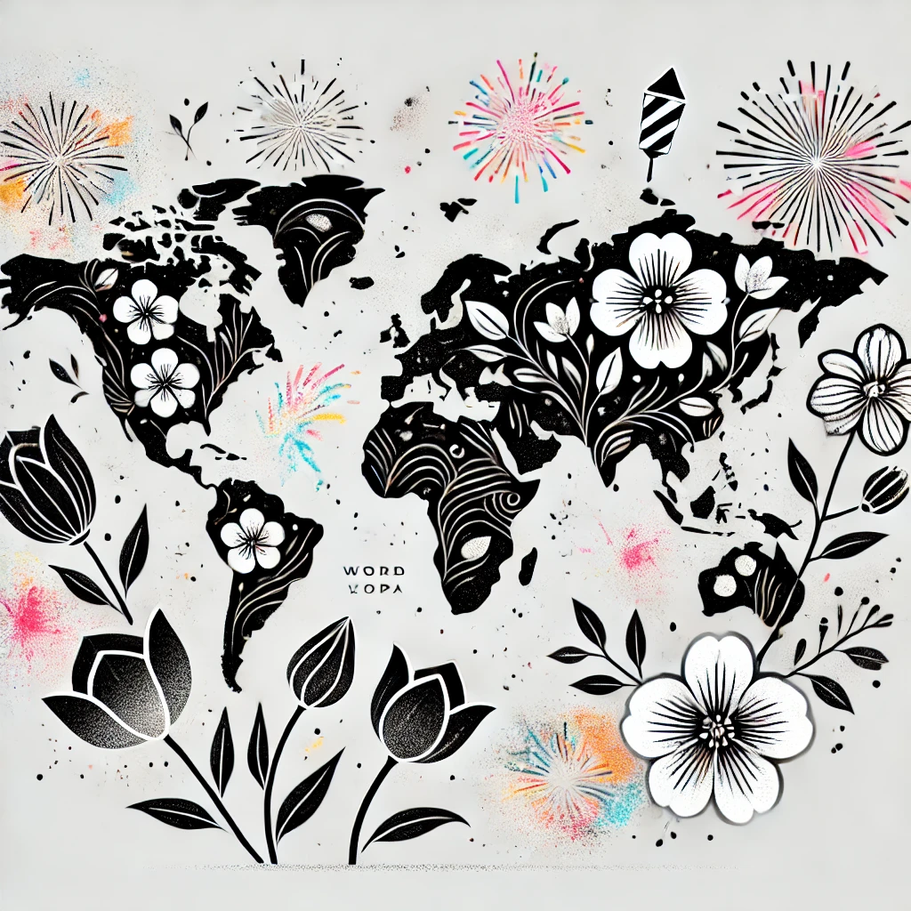 봄꽃과 축제 이미지