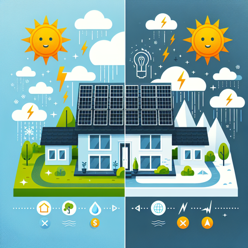 {"alt":"태양광 발전 시스템의 장점과 단점을 시각적으로 설명하는 인포그래픽"}