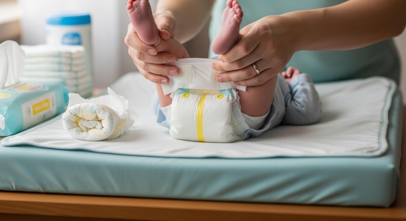 신생아 기저귀 가는법