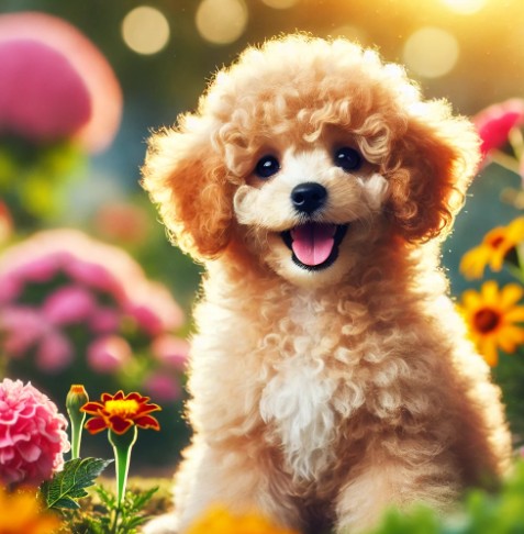 행복한 푸들강아지