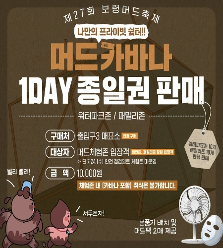 보령머드축제 머드카바나 종일권