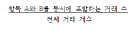 연관규칙 지지도