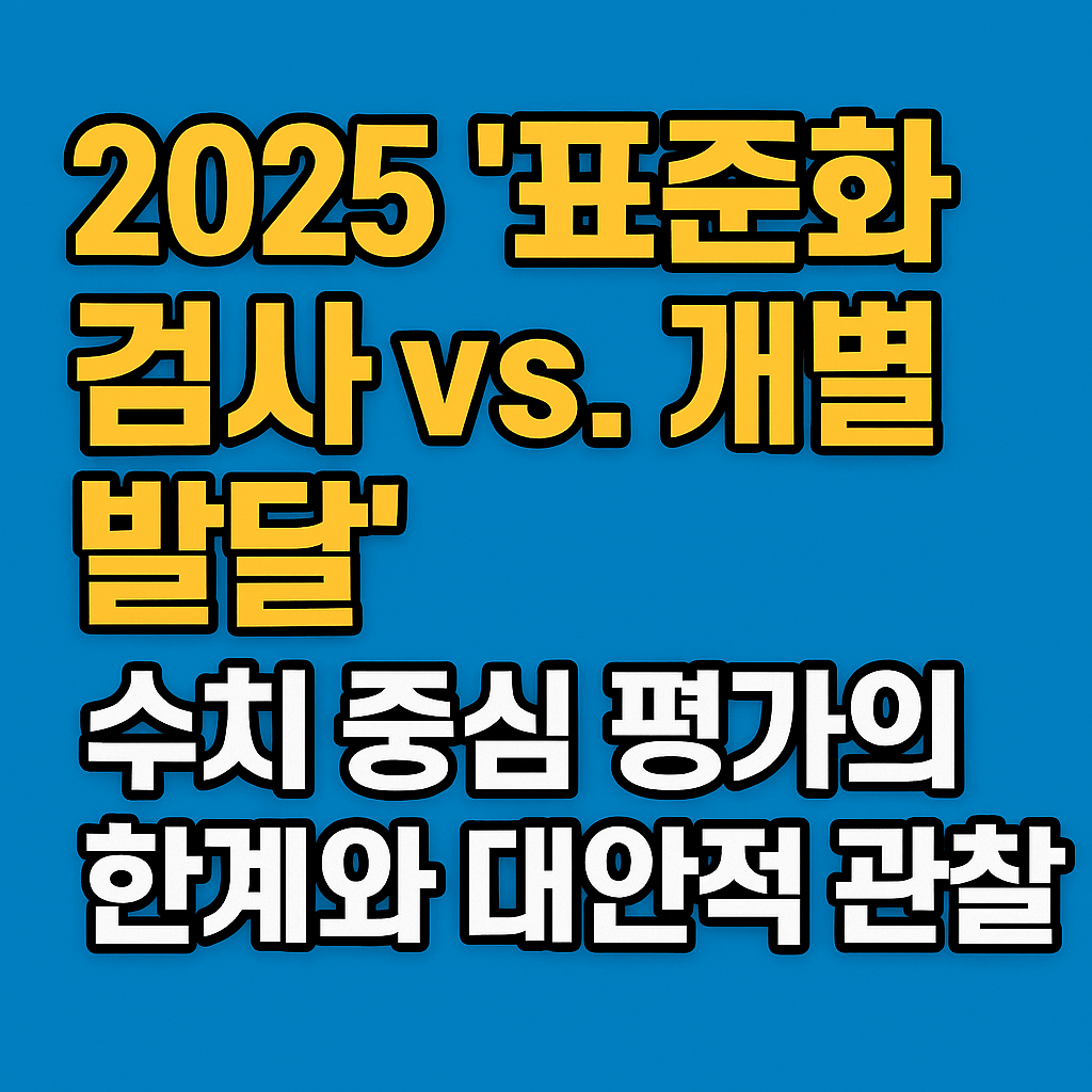 2025 '표준화 검사 vs. 개별 발달'