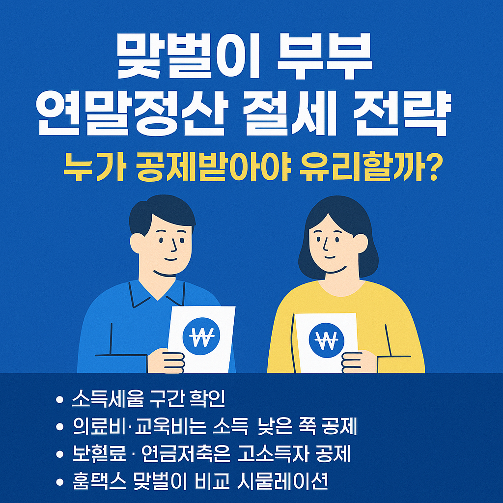 맞벌이 부부 연말정산 절세 전략 — 누가 공제받아야 유리할까?