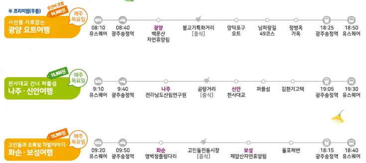 남도한바퀴 목요일 코스