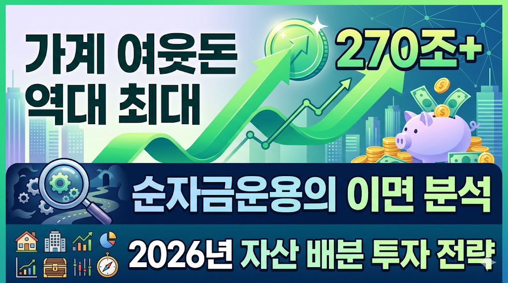 가계 여윳돈 270조 돌파! 역대 최대 순자금운용의 이면과 2026년 자산 배분 투자 전략 분석