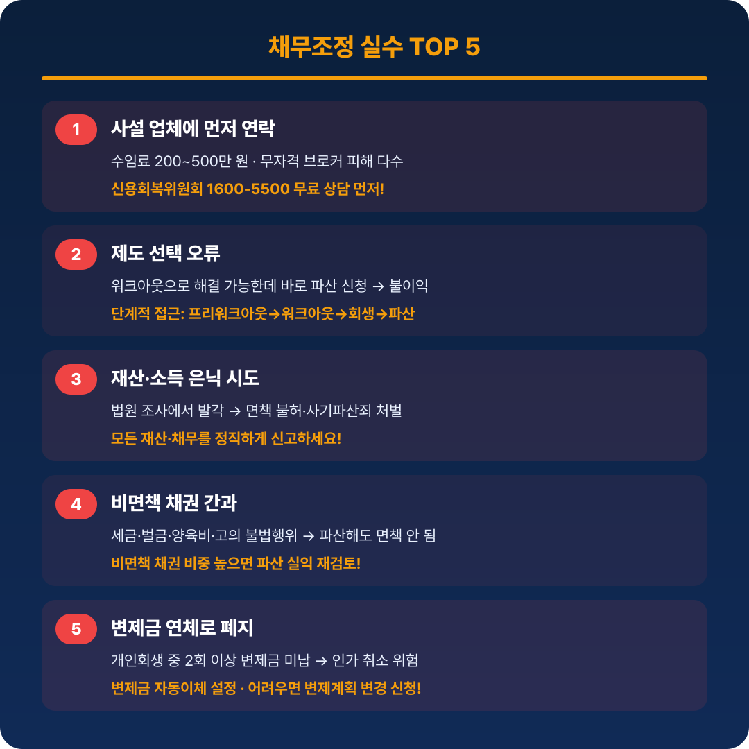채무조정 실수