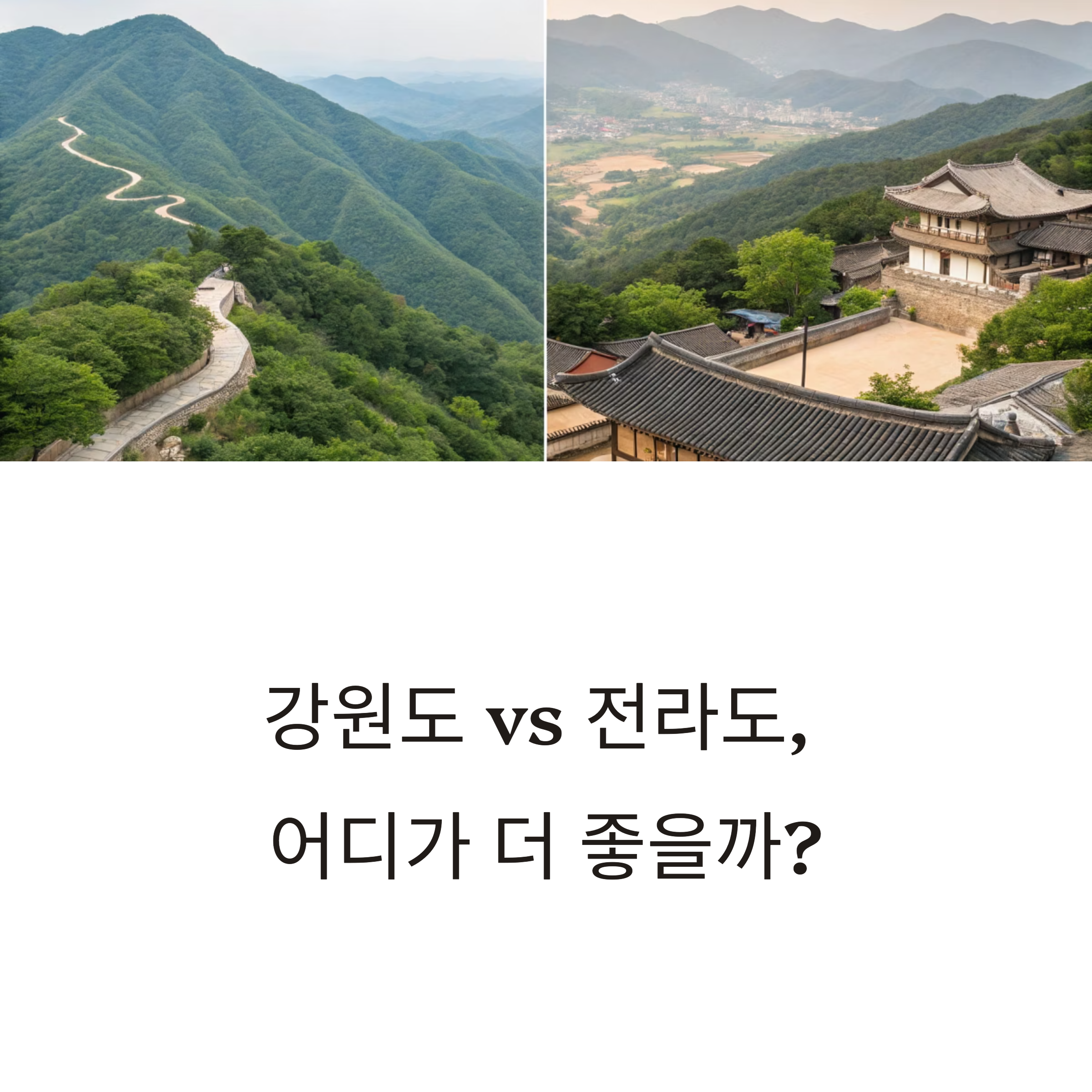 강원도 vs 전라도 여행 비교