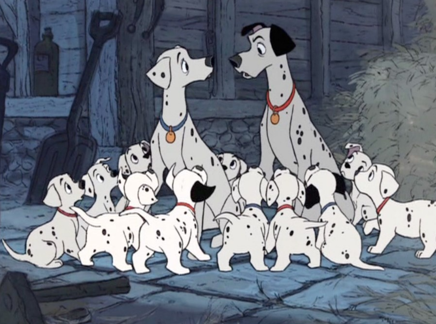 제작사가 제공한 101마리 달마시안 개의 한장면